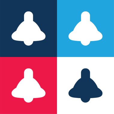 Zil mavi ve kırmızı dört renk minimal simge kümesi