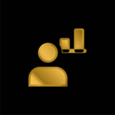 Altın kaplama metalik simge veya logo vektörünü yönet
