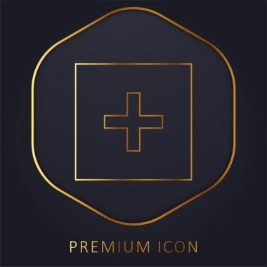 Add golden line premium logo or icon clipart