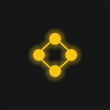 Analitik sarı parlak neon simgesi