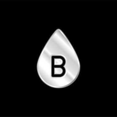 B Kan Tipi gümüş kaplama metalik simge