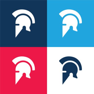 Ares blue and red four color minimal icon set clipart