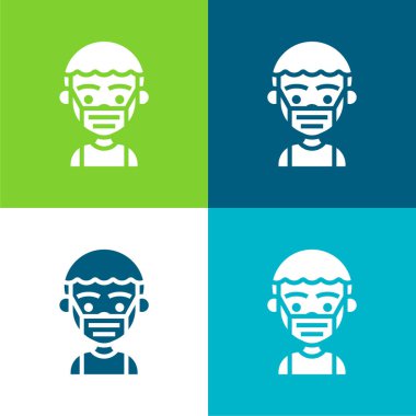 Oğlan Düz 4 renk en küçük simge seti