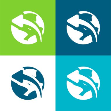 Dünyadaki Ok Düz Dört Renk en az simge kümesi