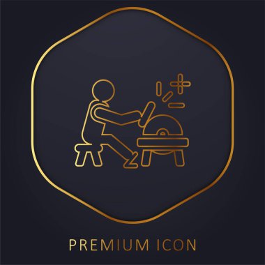 Demirci altın çizgisi prim logosu veya simgesi