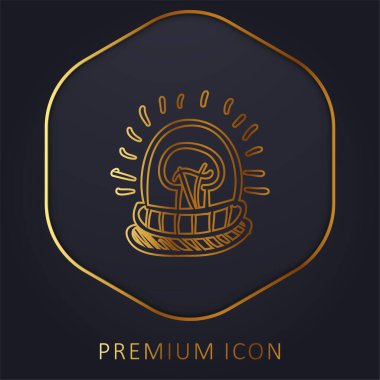 Alarm Işığı El Çekme Aracı Altın çizgi prim logosu veya simgesi