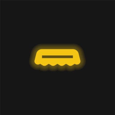 Şişe kapağı sarı parlak neon simgesi