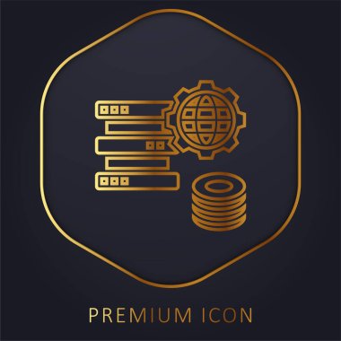 Big Data golden line premium logo or icon clipart