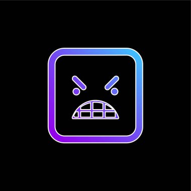 Öfke Duygusallığı Meydanı Mavi Yüzlü vektör simgesi