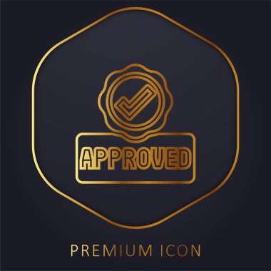 Approved golden line premium logo or icon clipart