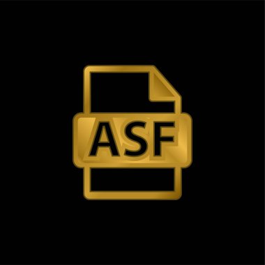 Asf Dosya Biçimi Simgesi Altın kaplama metalik simge veya logo vektörü