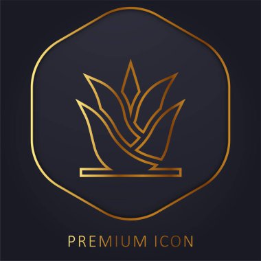 Aloe Vera golden line premium logo or icon clipart