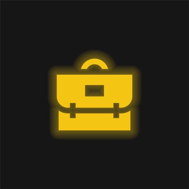 Evrak çantası sarı parlak neon simgesi