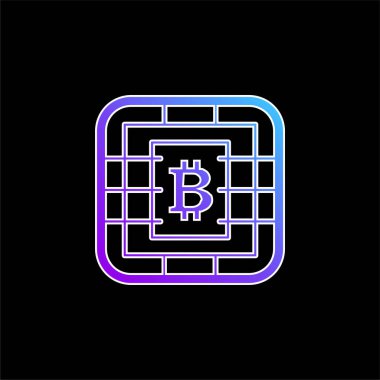 Sim Card üzerindeki Bitcoin Sembolü Mavi Gradyan vektör simgesi