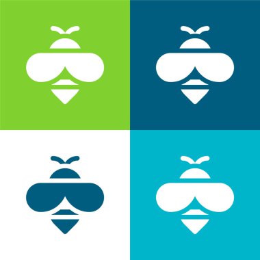 Arı Düz 4 renk simgesi seti