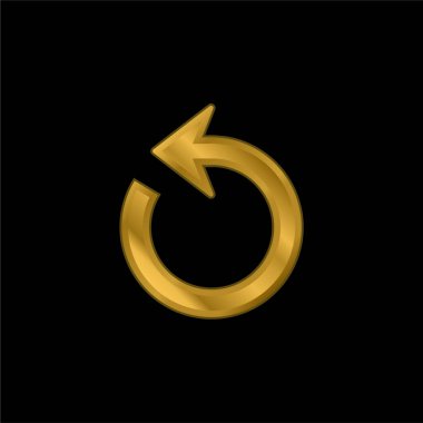 Arrow Circle gold plated metalic icon or logo vector clipart