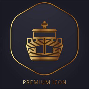 Tekne altın çizgisi prim logosu veya simgesi