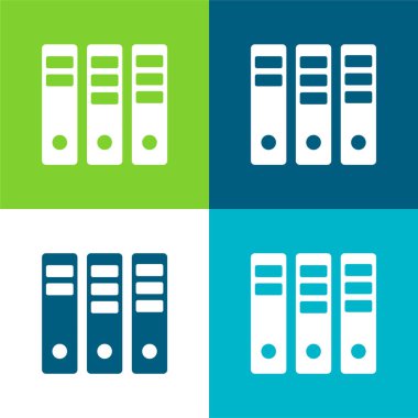 Arşivler Düz 4 renk minimal simge kümesi