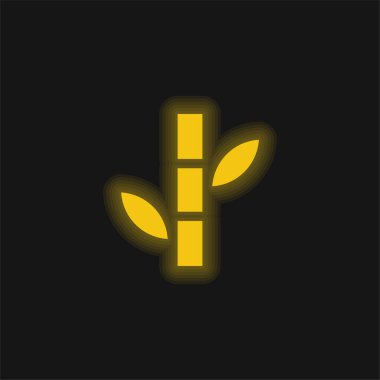 Bambu sarısı parlak neon simgesi
