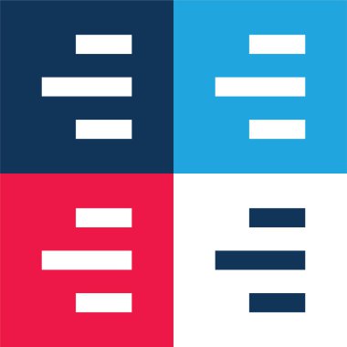 Sağ tarafa hizalama mavi ve kırmızı dört renk minimal simgesi