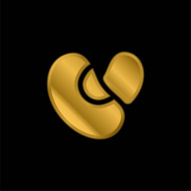 Altın kaplama metalik simge ya da logo vektörü