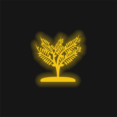 Küçük bir ağaç gibi büyük bir bitki Parlayan neon ikonu