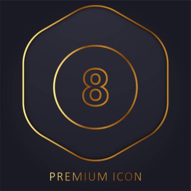 Bilardo altın çizgisi logosu veya simgesi