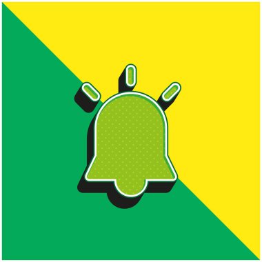 Alarm Yeşil ve Sarı Modern 3D vektör simgesi logosu