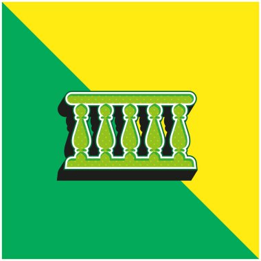 Balcony Green and yellow modern 3d vector icon logo clipart