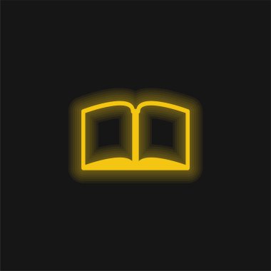 Kitap Ortadaki Sarı Parlayan Neon ikonunda Açık