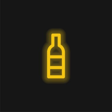 Şişe sarı, parlak neon simgesi