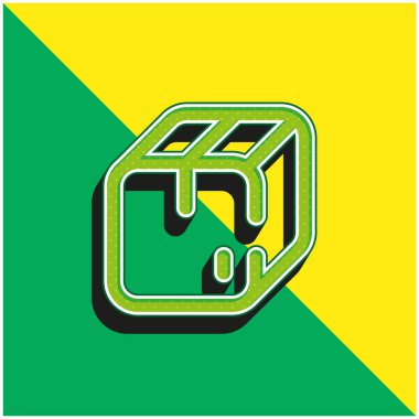 Kutu Yeşil ve Sarı Modern 3D vektör simgesi logosu
