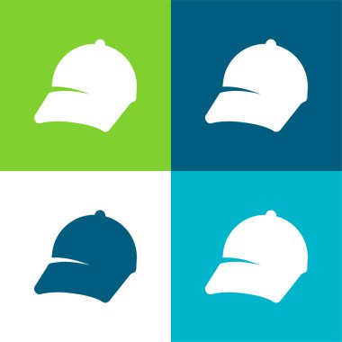Beyzbol Şapkası Düz 4 renk en küçük simge kümesi