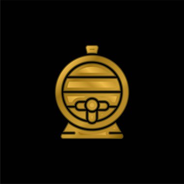 Varil altın kaplama metalik simge veya logo vektörü