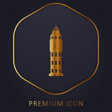 Big Ben altın çizgi prim logosu veya simgesi