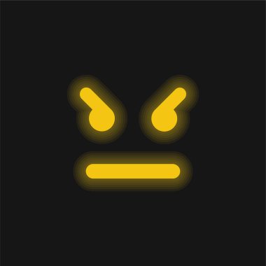 Kızgın Duygu Meydanı Surat Sarı Parlak Neon simgesi