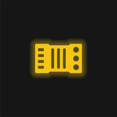 Akordeon sarısı parlak neon simgesi