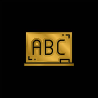 Karatahta altın kaplama metalik simge veya logo vektörü