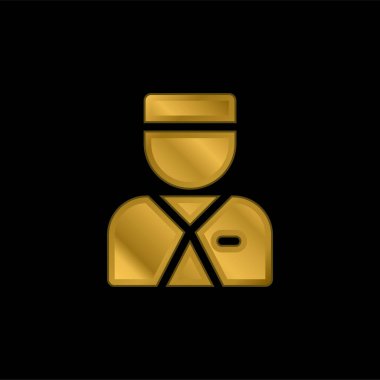 Belboy altın kaplama metalik simge veya logo vektörü