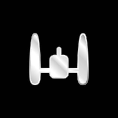 Saldırı Uçağı gümüş kaplama metalik simgesi