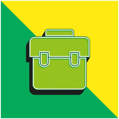 Yeşil ve sarı modern 3d vektör simgesi logosu