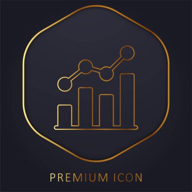 Analitik altın çizgi prim logosu veya simgesi