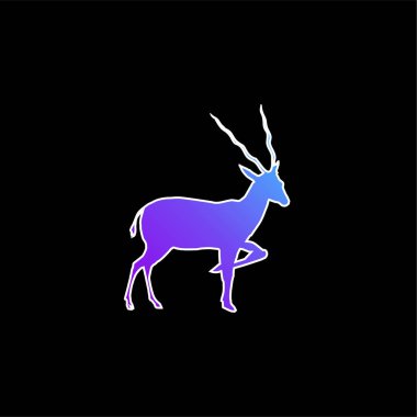 Antelope Silhouette From Side View blue gradient vector icon clipart