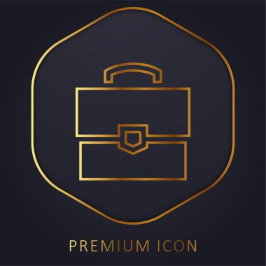 Briefcase golden line premium logo or icon clipart