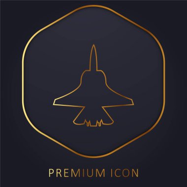 Airplane Bottom Shape golden line premium logo or icon clipart