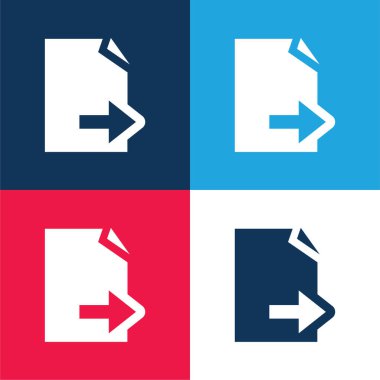 Sağ Ok mavi ve kırmızı ile Siyah Kağıt En küçük simge seti