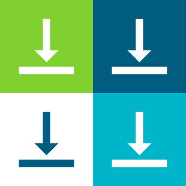 Düz dört renk simgesi setini hizala