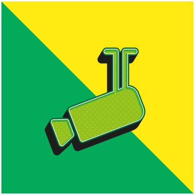 Havaalanı Güvenlik Kamerası Yeşil ve Sarı 3D vektör simgesi