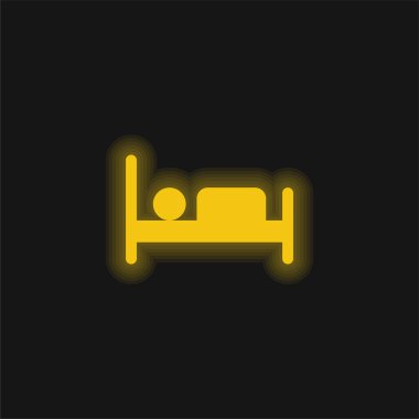 Yatak sarısı parlak neon simgesi