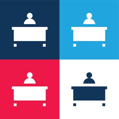 Yönetici mavi ve kırmızı dört renk en küçük simge kümesi